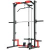 Smith Machine Power Rack with Pull Up Bar, Lat Pull Down System, Landmine, Squat Rack, Barbell Bar, for Home Gym