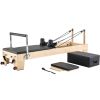 VEVOR Pilates Reformer Machine, Wooden Pilates Workout Equipment for Home Gym Studio Use, Pilates Bed with Dual Resistance- Spring & Cord