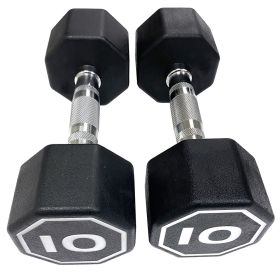 APOLLO IR3920 Premium Octagonal Dumbbells, Large Numbers, Hard Chrome Plated Handle Dumbbells to Assist with Push-Ups, 10 lbs set of 2