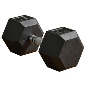 50lbs Rubber Hex Dumbbells Weight Dumbbell Hand Weight Barbell for Body Fitness Training for Home Office Gym, Black
