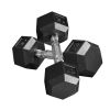 Rubber Dumbbells Weight Set, Total 24lbs(12lbs Each) Dumbbell Hand Weight for Body Fitness Training for Home Office Gym, Black