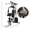 Home Gym Station Multifunction Fitness Workout Bench Black Comprehensive Exercise Hub 58.25L x 42.5W x 81.5H
