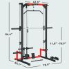 Smith Machine Power Rack with Pull Up Bar, Lat Pull Down System, Landmine, Squat Rack, Barbell Bar, for Home Gym