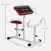 265 LBS Preacher Curl Bench for Strength Training, Adjustable Seated Arm Isolated Barbell Dumbbell Bicep Station, White