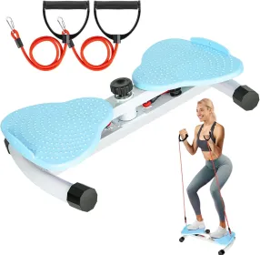Waist Twister, Exercise Twist Boards Twisting Waist Machine For Women Belly Fat, Noiseless Ab Twister Machine With Resistance Bands, Waist Sculpt (Option: Blue)