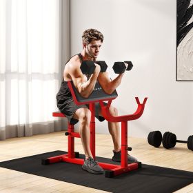 265 LBS Preacher Curl Bench for Strength Training (Option: Red-850x605x200 mm)